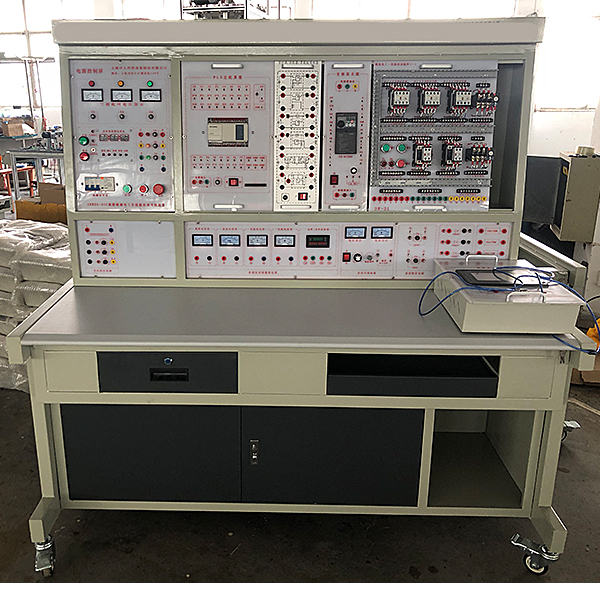PLC、变频器、触摸屏综合实训装置(图1) PLC、变频器、触摸屏综合实验装置,结合式铝制轴系构造设计实验台